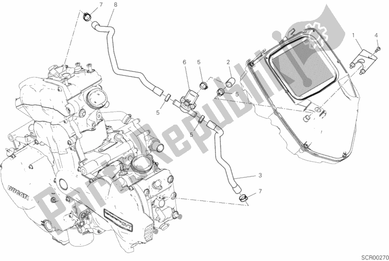 Wszystkie części do System Powietrza Wtórnego Ducati Multistrada 1260 Touring USA 2019